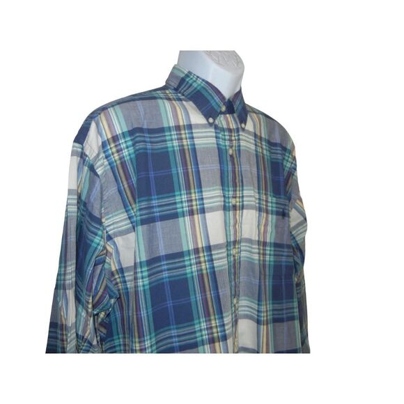 Vintage Ralph Lauren Blaire Shirt Blue Plaid Cotton Long Sleeve Button Down - Picture 6 of 9